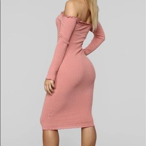 Jacklyn Off Shoulder Midi Dress (FashionNova)